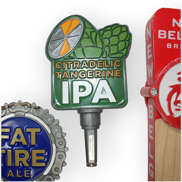 2 New Belgium Brewing Tap Handles FAT TIRE Ale & Citradelic Tangerine IPA - Picture 7 of 11